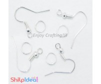 Earring Hooks with Jumping Ring - Silver - 5 Pairs